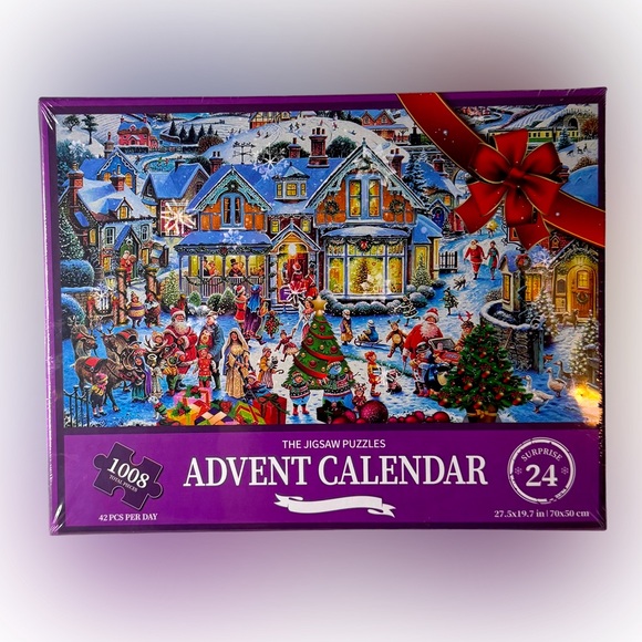 Jigsaw Puzzle Advent Calendar 1008 Pieces (42 pcs day) Winter Wonderland New - Picture 1 of 3